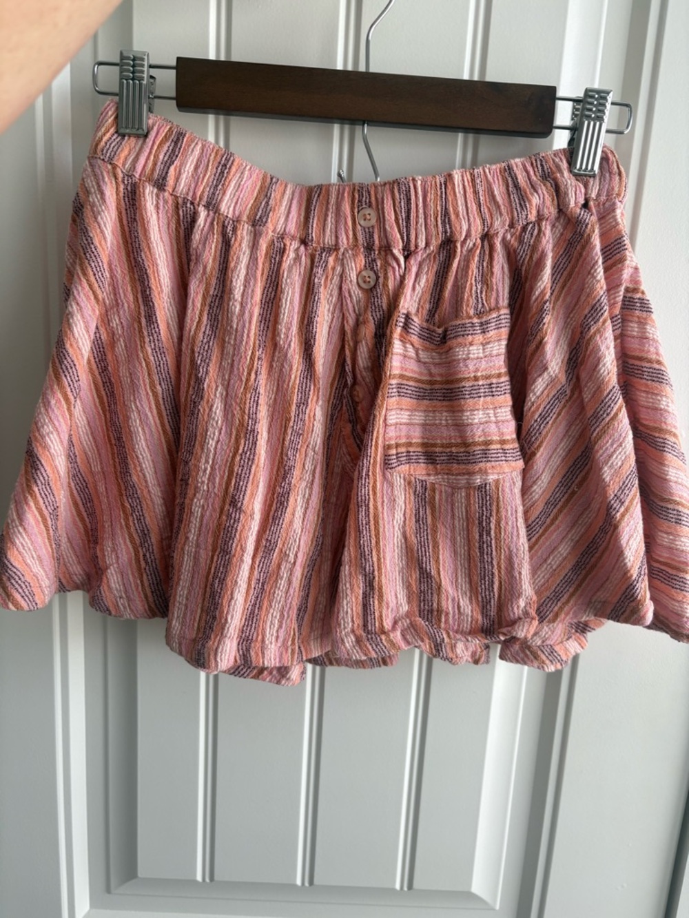 Free People Pink Peach Striped Knit Top